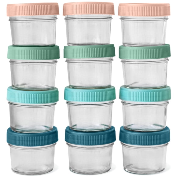 4oz Jar Set (12 Pack) Glass Breast Milk & Formula Storage Containers