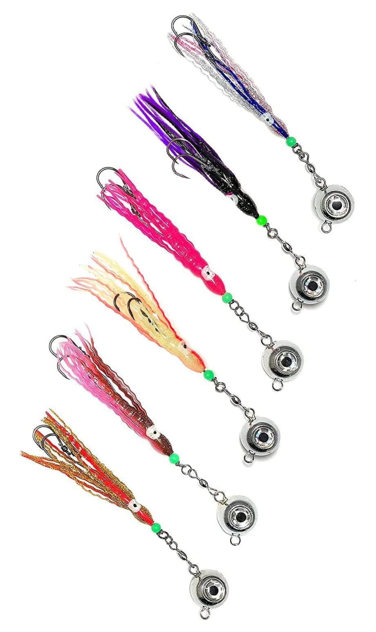 Multiple Hoochie Rigs 4oz Jigs w/Hoochie Stinger Rigs 6 Sets - Walmart.com