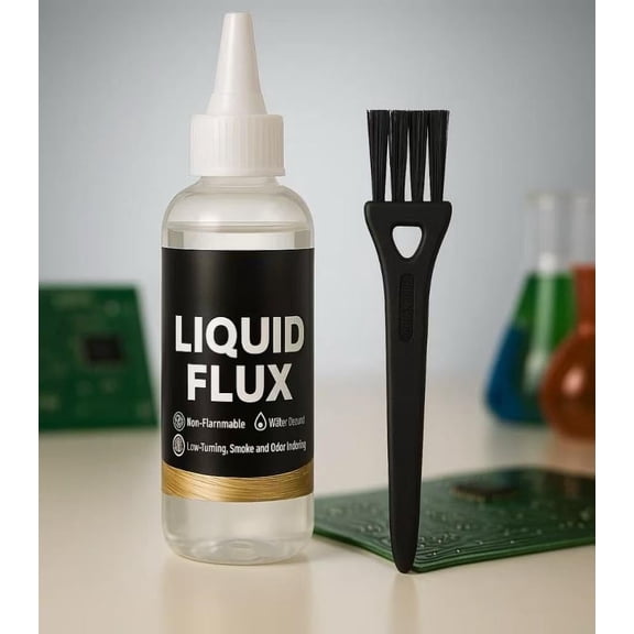 4oz Liquid Solder Flux, Water-Based No-Clean Flux for Electronics Soldering, Liquid Flux Soldering Tools for SMD/BGA/IC/PCB Repairing, Stained Glass Repair Solder Work