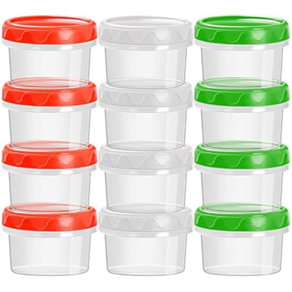 4oz Plastic Containers with Lids Reusable Dishwasher Freezer Safe Airtight,12-Pack