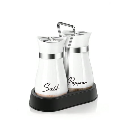 4oz Seasoning Bottle Set, Salt & Pepper Shakers with Holder, 2-Piece