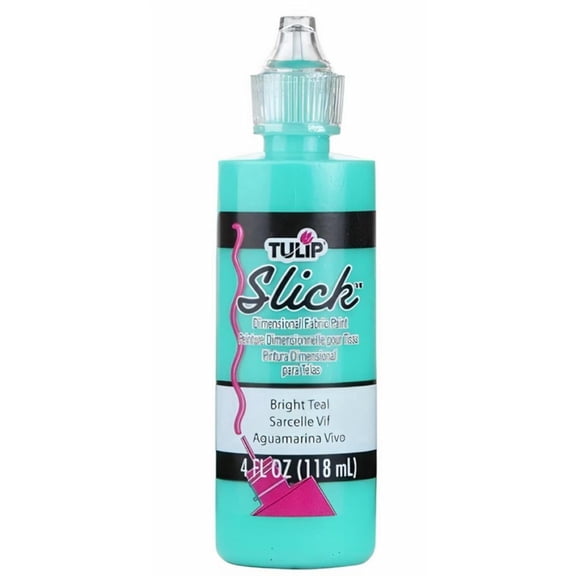 Tulip Dimensional Fabric Paint - Shiny Bright Teal, 4 fl oz, Permanent Craft Paint for Clothes & DIY Projects