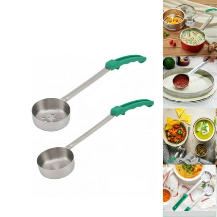 4oz Stainless Steel Spoons,HXRH Portion Control Serving Spoons for Cooking,2pack Restaurant Measuring Serving Ladle Utensils for Men and Women