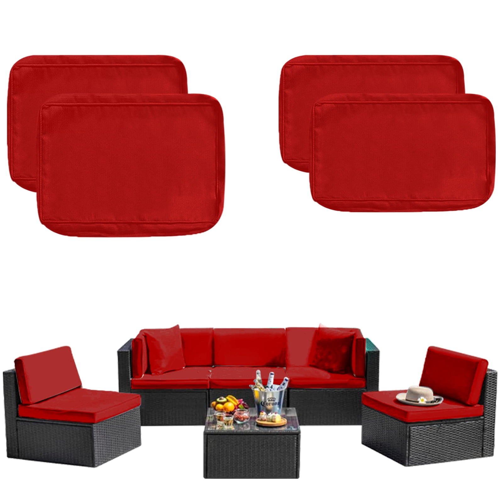 4p Patio Cushion Covers Outdoor Patio Cushions Covers Replacement,Waterproof Chair Seat Cover