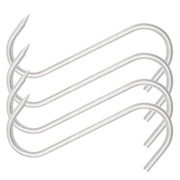 4pack 8inch Heavy Duty S-Hooks Stainless Steel Meat Processing Butcher Hook by HONSHEN