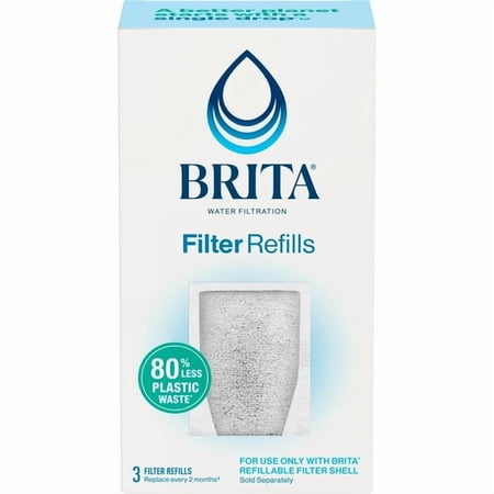 (4pack) Brita Refillable Water Filtration System Filter Refills, 3 Count