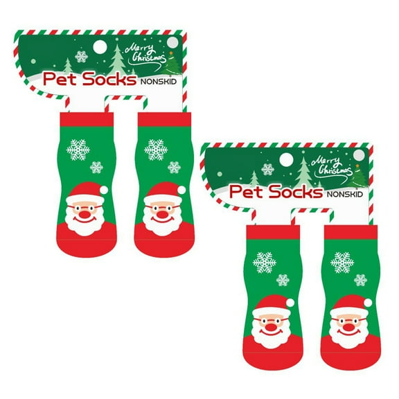 4pack Christmas Winter Dog Socks Warm Dog Socks Puppies Outdoor Paws Protectors for Pet Make Up