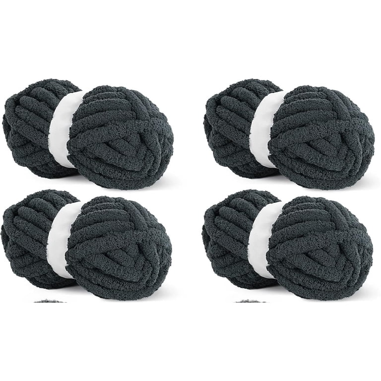 4pack Chunky Chenille Yarn for Blanket, Super Bulky Soft Thick