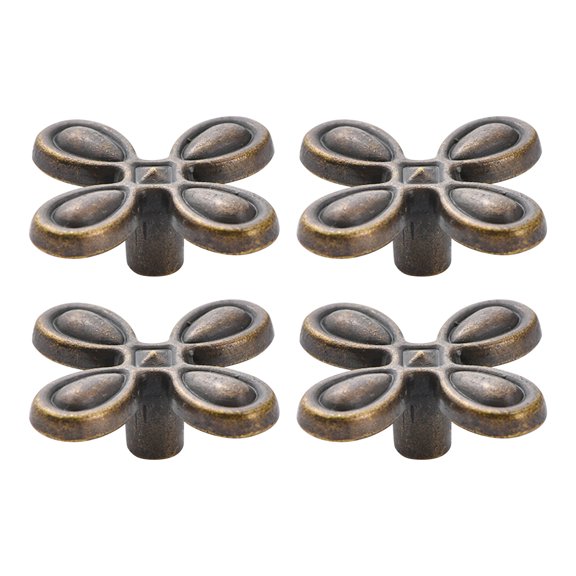4pack Clovers Cabinet Hardwares Antique Brasses Finish Zincs Alloys Drawer Knobs Durability Cabinet Handle Replacement