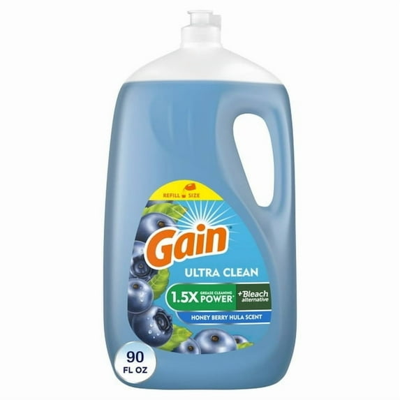 Gain Ultra Dish Washing Liquid Dish Soap, Honey Berry Hula Scent, 90 fl oz - 4pack