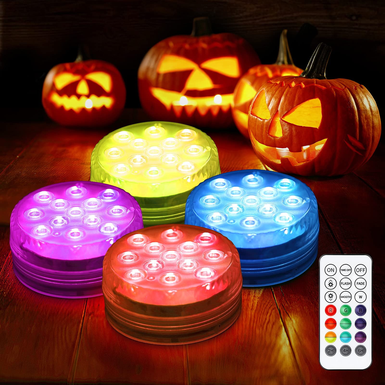 4pack Halloween LED Pumpkin Lights Battery Operated JackOLantern