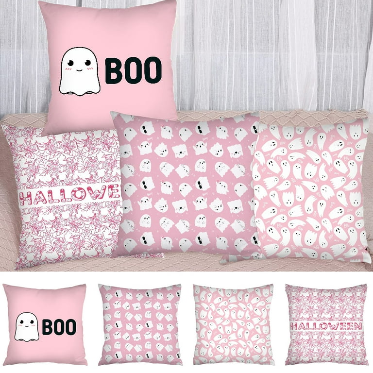 Halloween Pillow Cover Halloween BOO Pillow Pink Halloween 