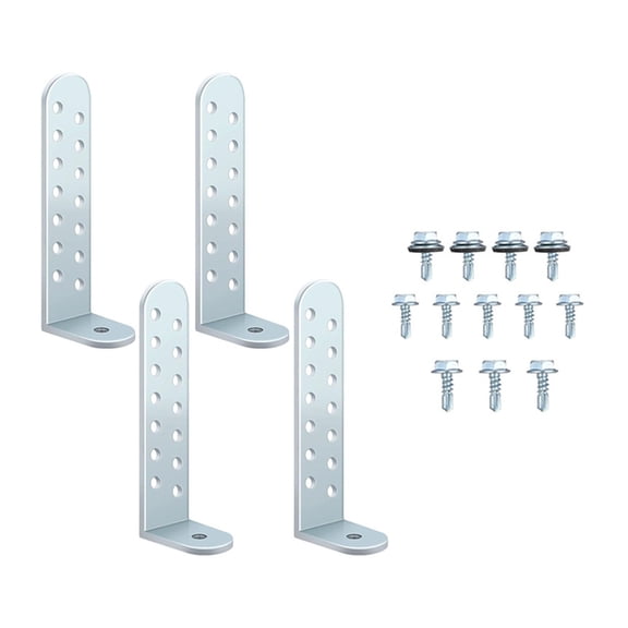 4pack Heavy Type L Shaped Condenser Brackets with Mounting Hardware for Concrete and Masonry Support