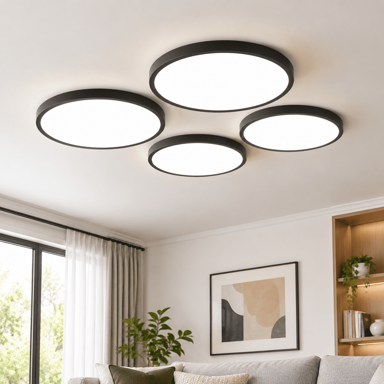 4pack Led Flush Mount Ceiling Light Fixture 12 Inch 24w 3200lm Super ...