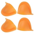 thumbnail image 1 of 4pack Silicone Pot Holders Heat Resistant Silicone Mini Oven Mitts Pinch Pot Holders Finger Protector Orange, 1 of 6