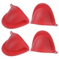 thumbnail image 1 of 4pack Silicone Pot Holders Heat Resistant Silicone Mini Oven Mitts Pinch Pot Holders Finger Protector Red, 1 of 6