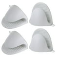 thumbnail image 1 of 4pack Thickened Mini Oven Gloves Heat Resistant Silicone Oven Mitts Finger Pot Holder Gray White, 1 of 6