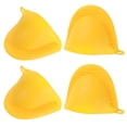 thumbnail image 1 of 4pack Thickened Mini Oven Gloves Heat Resistant Silicone Oven Mitts Finger Pot Holder Yellow, 1 of 6