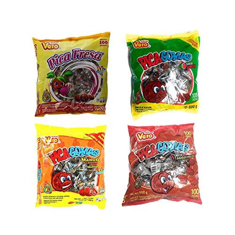 Vero Pica Gomas Sweet Tamarind Candy - 4pack Strawberry, Mango