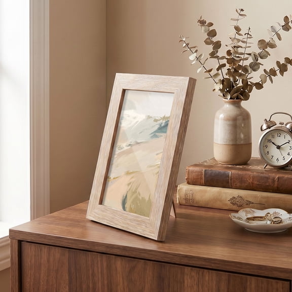 4pack Vintage Picture Frame 4x6" Matted Photo Frame Wood Grain Color Farmhouse Photo Holder for Home Living Room Bedroom Multicolor
