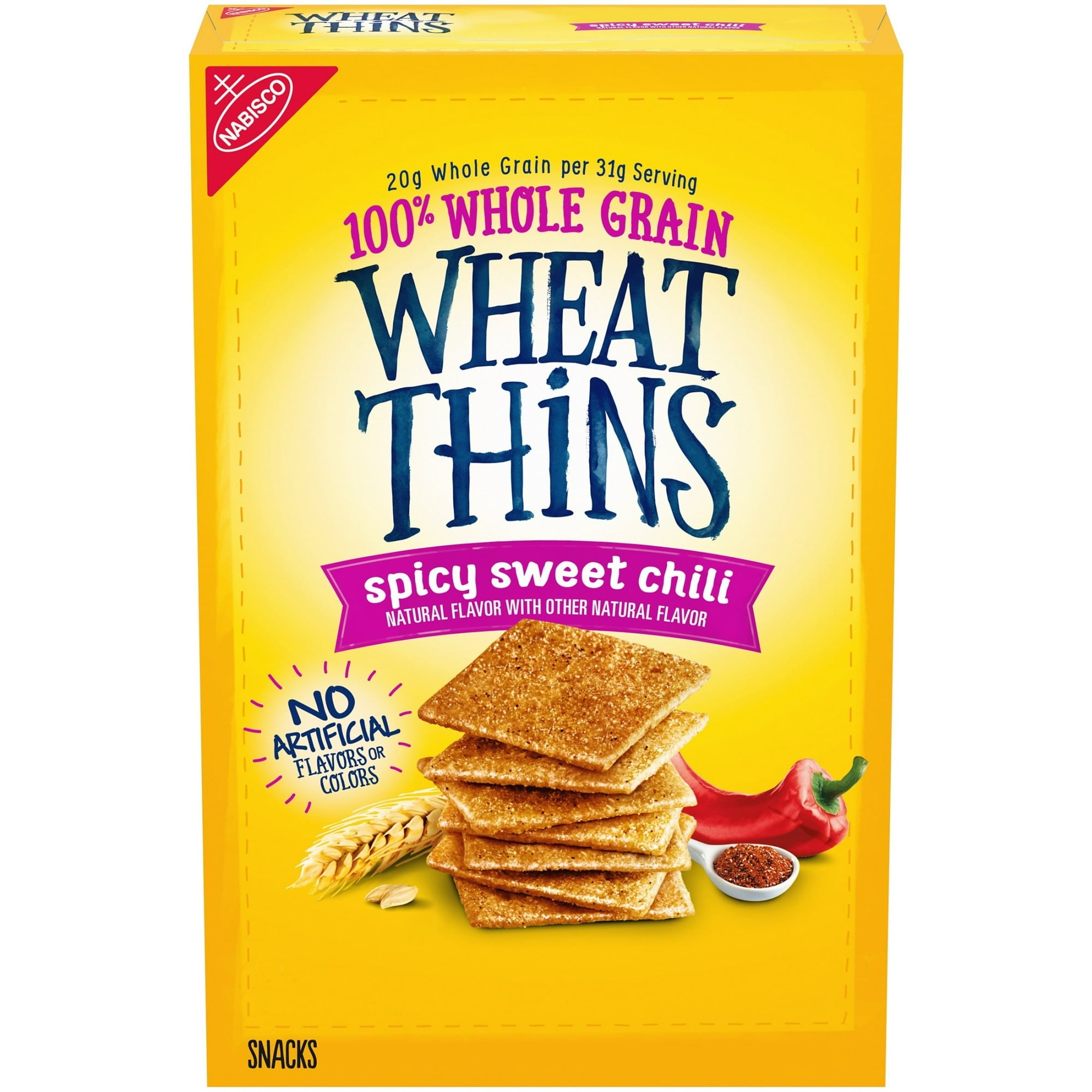 (4pack)Wheat Thins Spicy Sweet Chili Snacks, Whole Grain Wheat Crackers, Snack Crackers, 8.5 oz