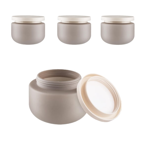 4pack of Refillable Moisturizer Storage Pot,Gray Cosmetic Container with Lids for Lotion,250ml/8oz Plastic Wide Mouth Cosmetic Container for Travel