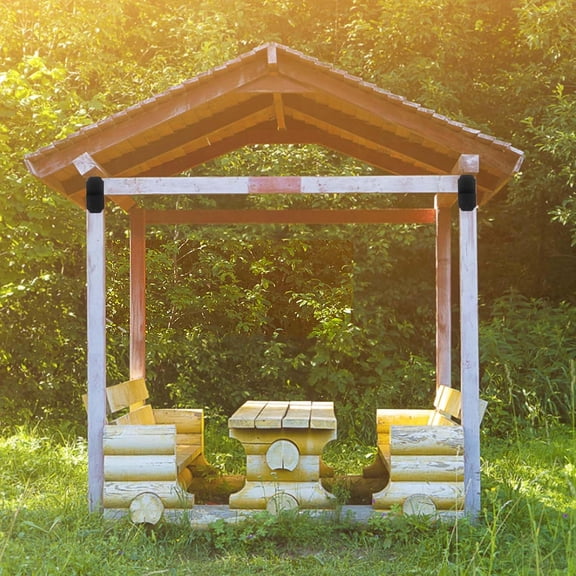 4packs Heavy Duty Pergola Bracket Black,6" Steel Angle Joist Tie Z Fix Bracket for Wood Projects - Large Connector Brace,Post to Beam Connectors Repair Hardware,Joining