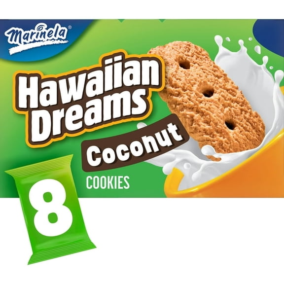 (4packs)-Marinela Hawaiian Dreams Coconut Cookies, 8 Counts, Cookies, 20.32 oz Multipack