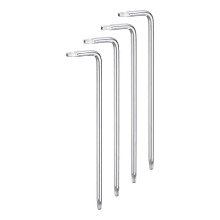 4packs T9 Long Arm Tamper Proof Torx Wrench Star Keys, S2 Steel Chrome Coated Surface