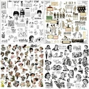 4packs Vintage Junk Journal Items Die Cut Cutout Translucent Paper Stickers Art Aesthetic Scrapbook Kit Clear Back Decal Travel Journaling Diary Stuff Collage Supplies Floral DIY Decorative Elements