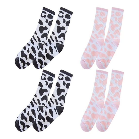 4pair Cow Pattern Socks