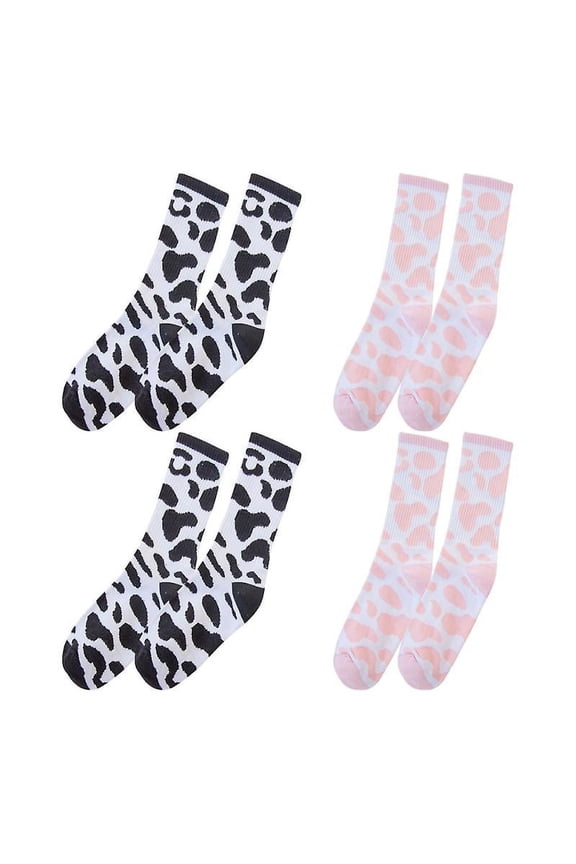 4pair Cow Pattern Socks