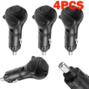 4pc 12V DC Cigarette Lighter Cable Charger Adapter Plug LED Status On/Off Switch