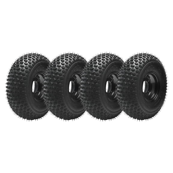 4pc 19x7.00-8 19x7-8 Go Kart Tires Wheels Rims 4 Lug 110mm Bolt Pattern ATV Quad
