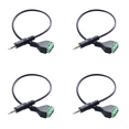 4pc 3.5mm Screw Terminal Adapter Speaker Cable 4Core Stereo TRRS Male