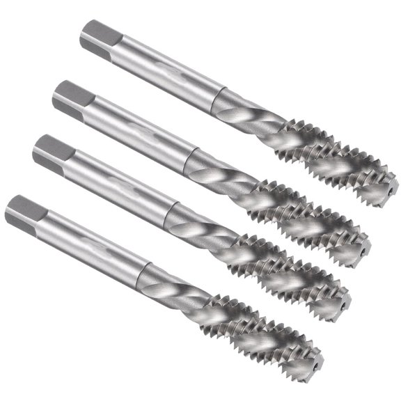 4pc 3/8-16 UNC High Speed Steel Uncoated Machine Spiral Flute Thread Tap Taps