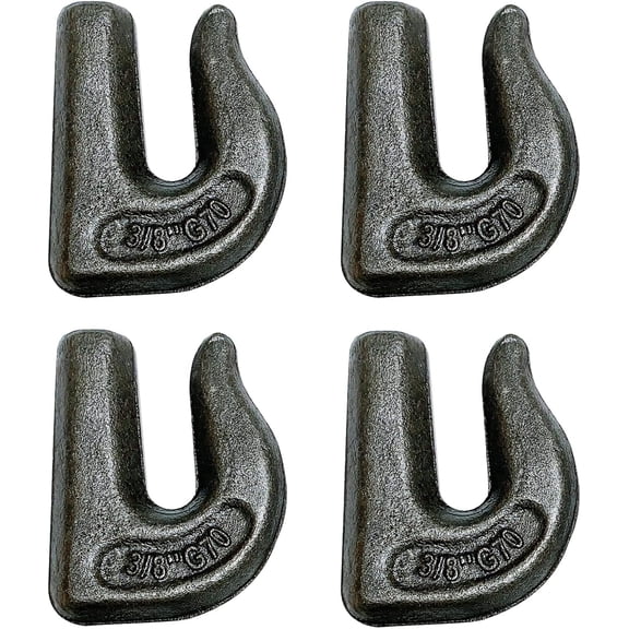 4pc 3/8in Weld On Tractor Bucket Grab Hooks Grade 70 Weldable Chain Hook