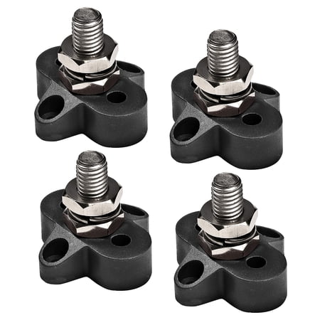 4pc 48V DC Max M10 Battery Ground Distribution Terminal Block Stud Junction Post