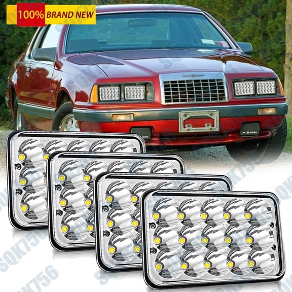 4pc 4x6" LED Square Headlight Hi/Lo for Chevy C10 C20 Camaro El Camino K5 Blazer