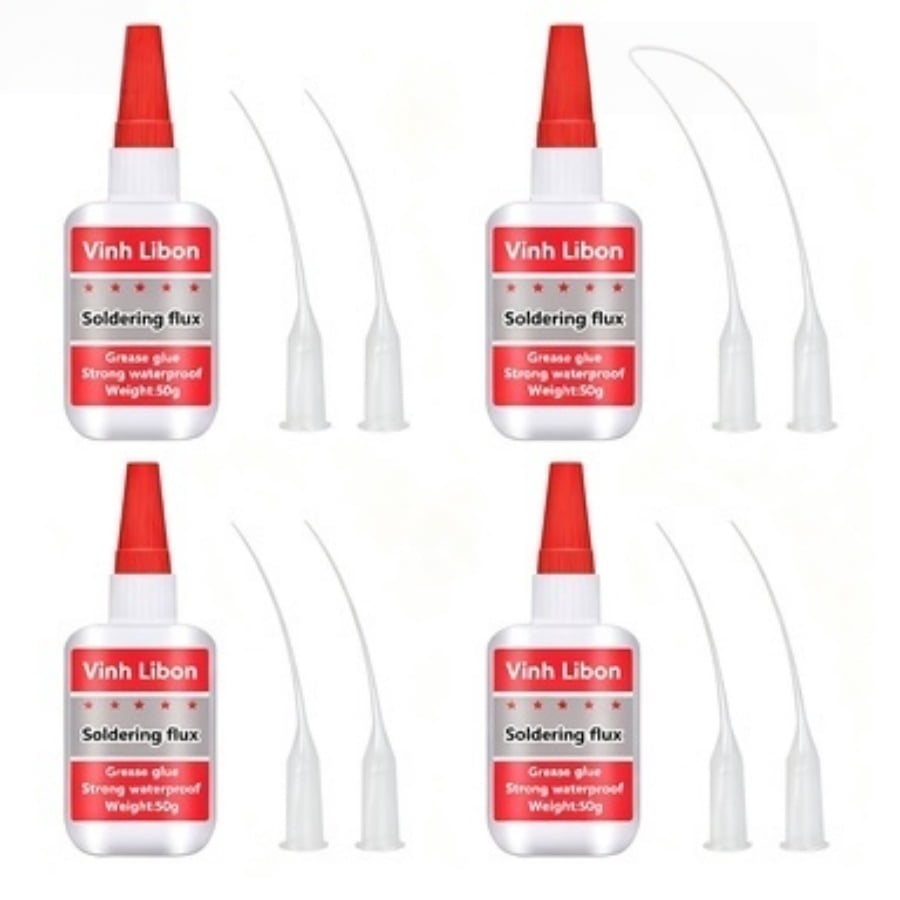 4pc 50ml High Strength Oily Welding Super Adhesive, Universal Clear Soldering Flux Repair Glue, Waterproof Quick Dry Glue for Leather, Ceramic and Multi-Material