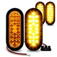 thumbnail image 1 of 4pc 6" Oval Amber 24 LED Trailer Tail Lights [DOT certified] [Grommet & Plug Included ] [IP67 Waterproof] Park Turn Trailer Lights for RV Jeep Trucks, 1 of 9