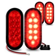 Set Of 6 Round LED Trailer Lights – 4 Red Stop/Tail, 2 White Reverse/Fog Lights