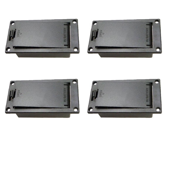 4pc 9v Battery Case Box Compartment Cover For Electric Guitar Bass Active Pickup