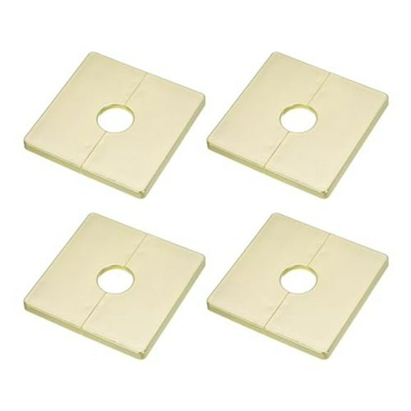 4pc ABS Wall Split Flange Escutcheon Plate 86mm Square Cover for Water Pipes and Faucets Gold Plumbing Fixture Accessories