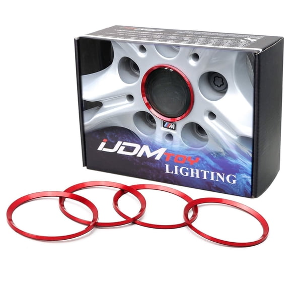 4pc Anodized Red Aluminum Rim Center Cap Surrounding Ring Decoration Trims For All BMW 68mm Center Caps