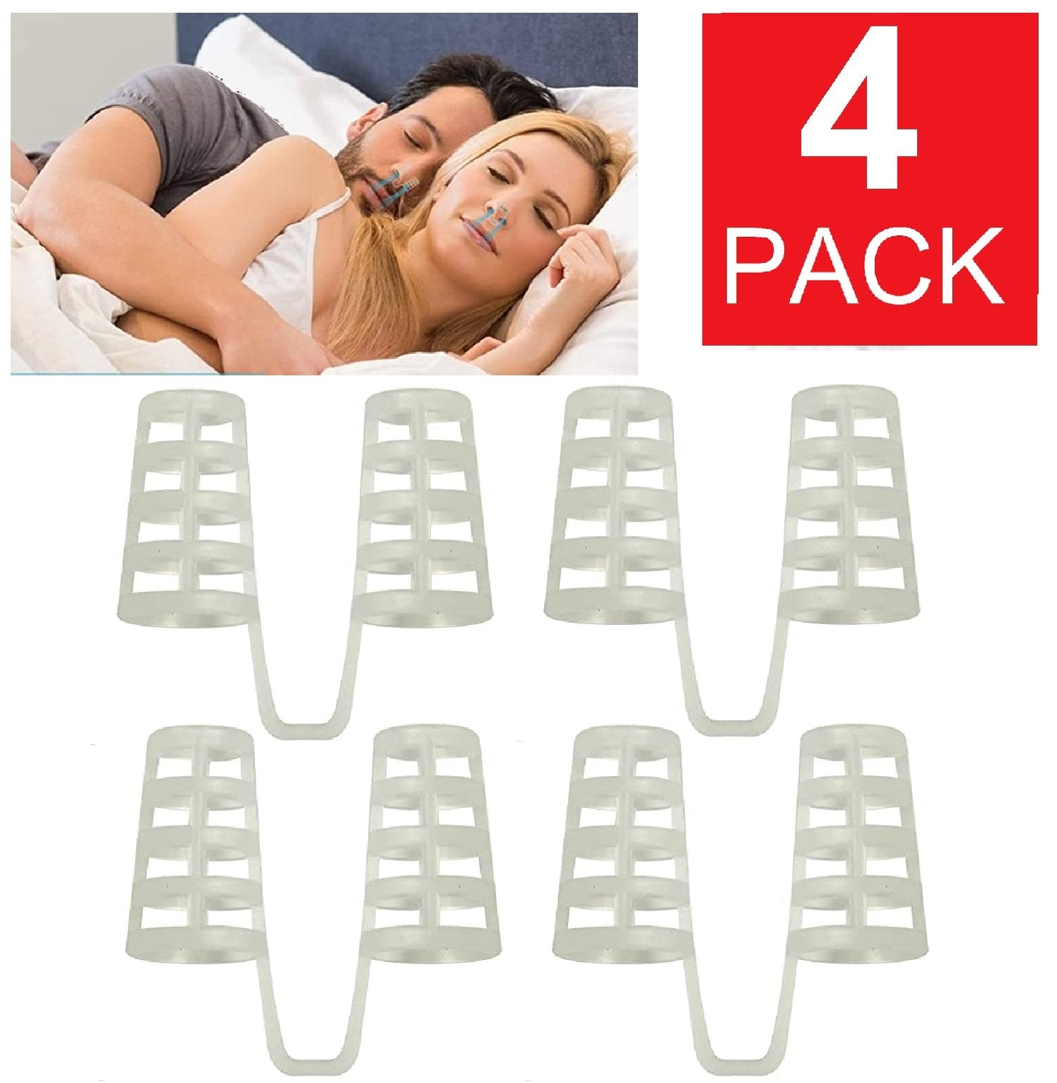4pc Anti Snore Nose Clip Stop Snoring Stopper Device Sleep Aids Cones