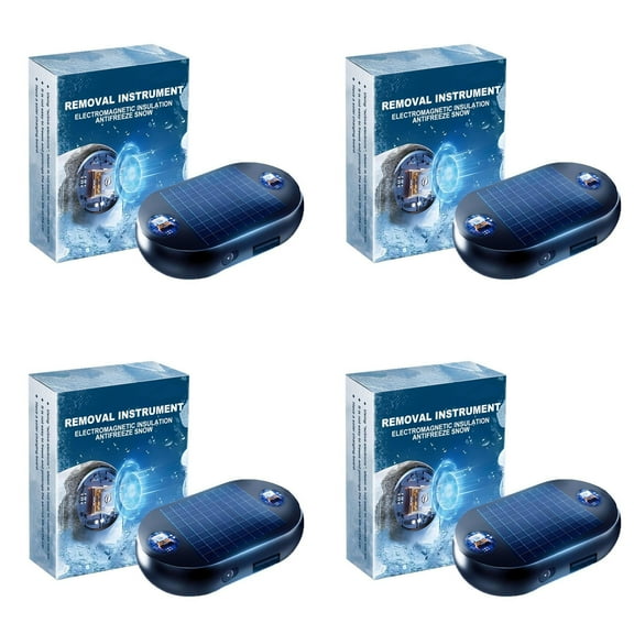 4pc Antifreeze Electromagnetic Car Snow Removal Device, 2025 Upgrade Portable Microwave Deicing Instrument, Anti-Freeze Molecular Interference Car Defroster for Windshield, Hood, Roof, SUV, Truck