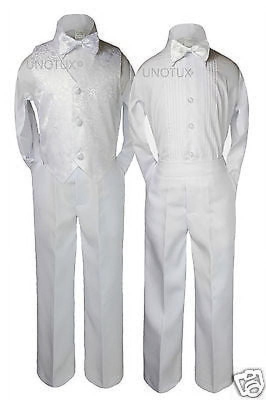 4pc Baby Boys Toddler Baptism Formal Wedding Party Vest Set Bow Tie Suits S-20