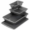 thumbnail image 1 of 4pc Bakeware Set: Nonstick Carbon Steel Baking Pan & Sheet, Dishwasher-Safe, Dark gray, 1 of 8
