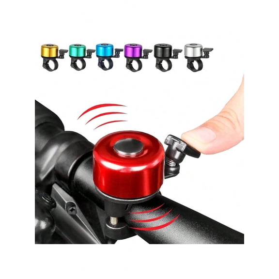 4pc Black Mini Bicycle Bell With Crisp Loud Sound Spring Striking Bell Mountain Bike Horn Cycling Accessory Colorful Warning Bell